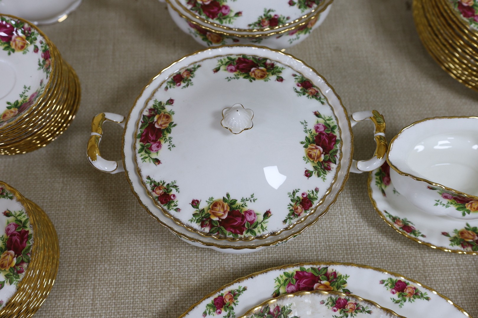 A large quantity of Royal Albert Old Country Rose dinner and tea wares